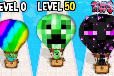 Monster School: Ballon Rush GamePlay Mobile Game Runner Game Max Level LVL – Minecraft Animation