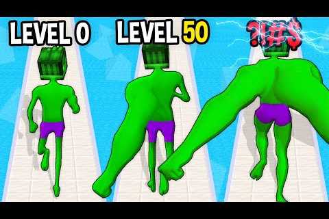 Monster School: Big Muscle Hulk Rush GamePlay Mobile Game Runner Max Level – Minecraft Animation