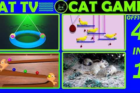 CAT GAMES | 4 IN 1 CAT GAME FOR CATS ENTERTAINMENT 🐱