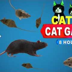 Cat Games - Realistic Mouse Games for Cats - Mouse Hide & seek and play on Screen - 8 Hour 4k..