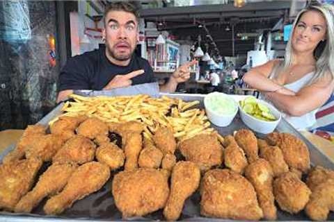 UNIMPRESSED LADY SAYS I''LL FAIL THIS 24 PIECE FRIED CHICKEN CHALLENGE | Joel Hansen Raw