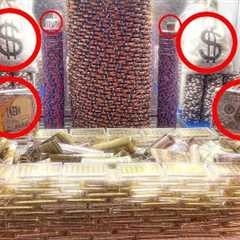 WORLD’S LARGEST GOLDEN STADIUM FILLED WITH CASH CRASHES DOWN! HIGH-STAKES COIN PUSHER ACTION!