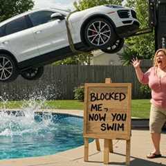 HOA Karen Blocked My Driveway With Her Porsche—So I Had It Forklifted Into Her Pool